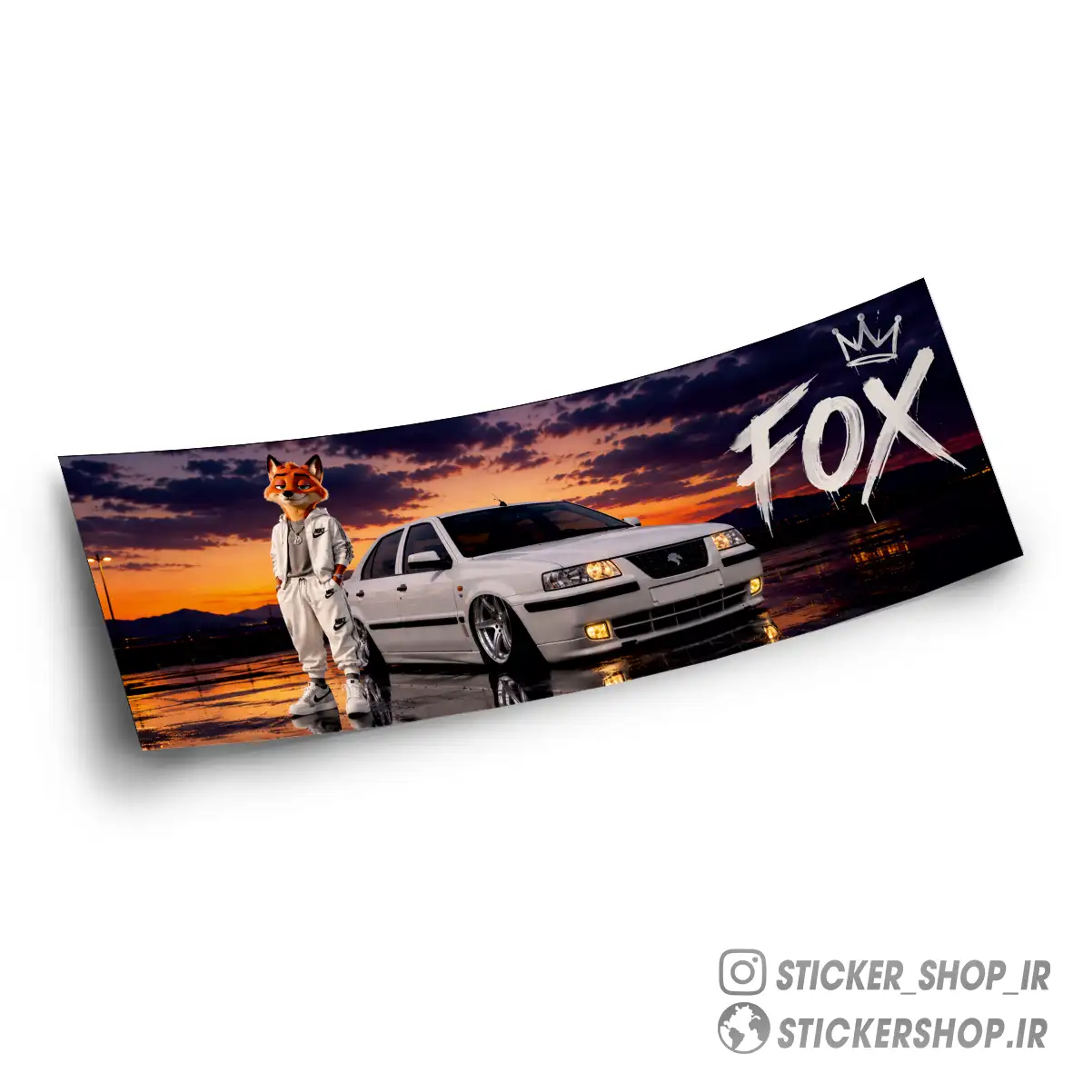 اسلپ استیکر طرح FOX ماشینی - استیکرشاپ