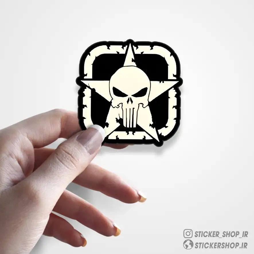 استیکر طرح0200star skull - استیکرشاپ