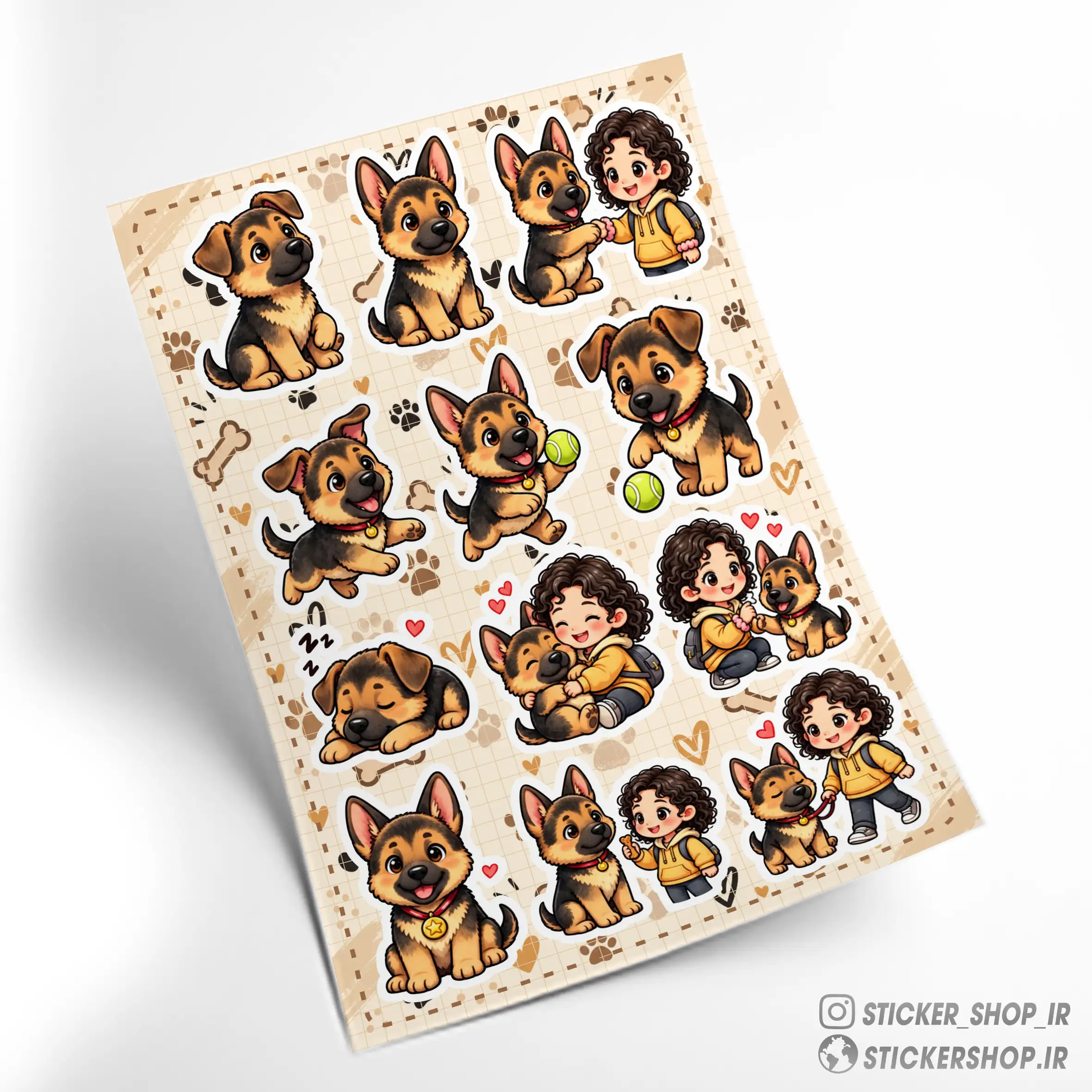 پک استیکر طرح09German Shepherd - استیکرشاپ