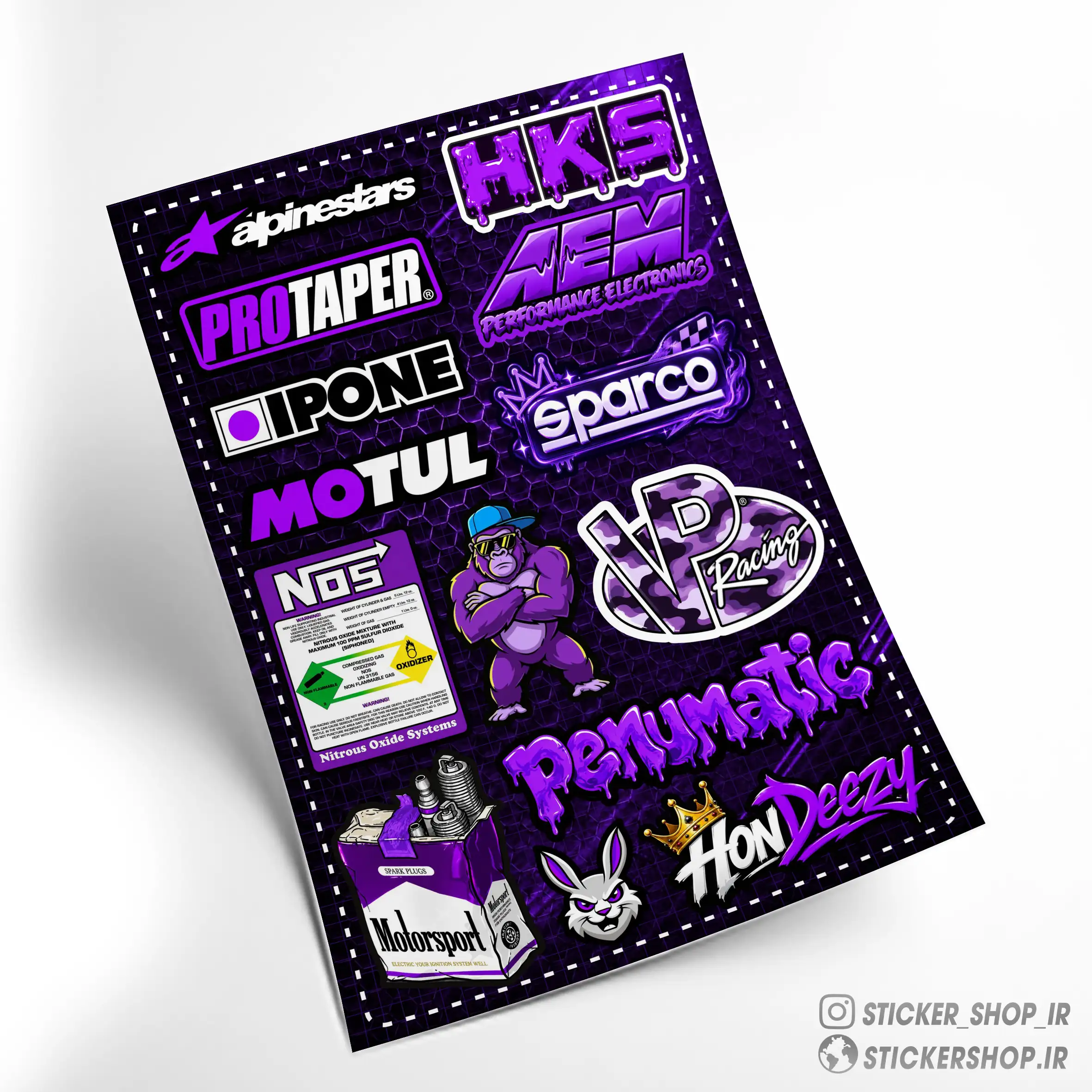 پک استیکر طرح019Purple Speed Garage - استیکرشاپ