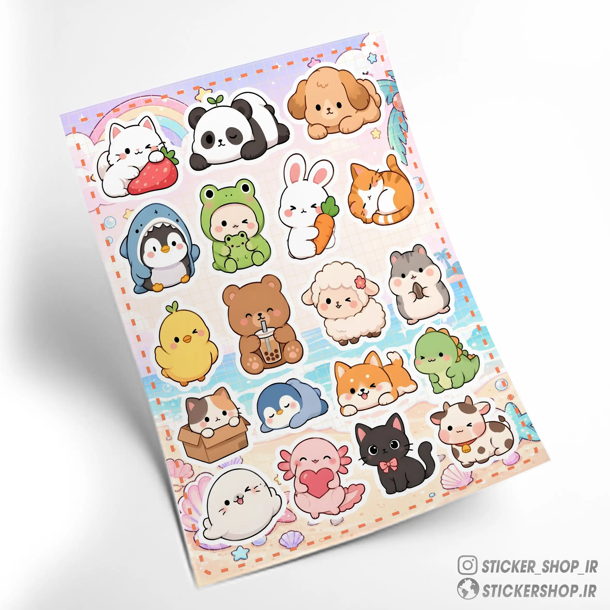 پک استیکر طرح دنیای حیوانات دوست داشتنی 065 - استیکرشاپ