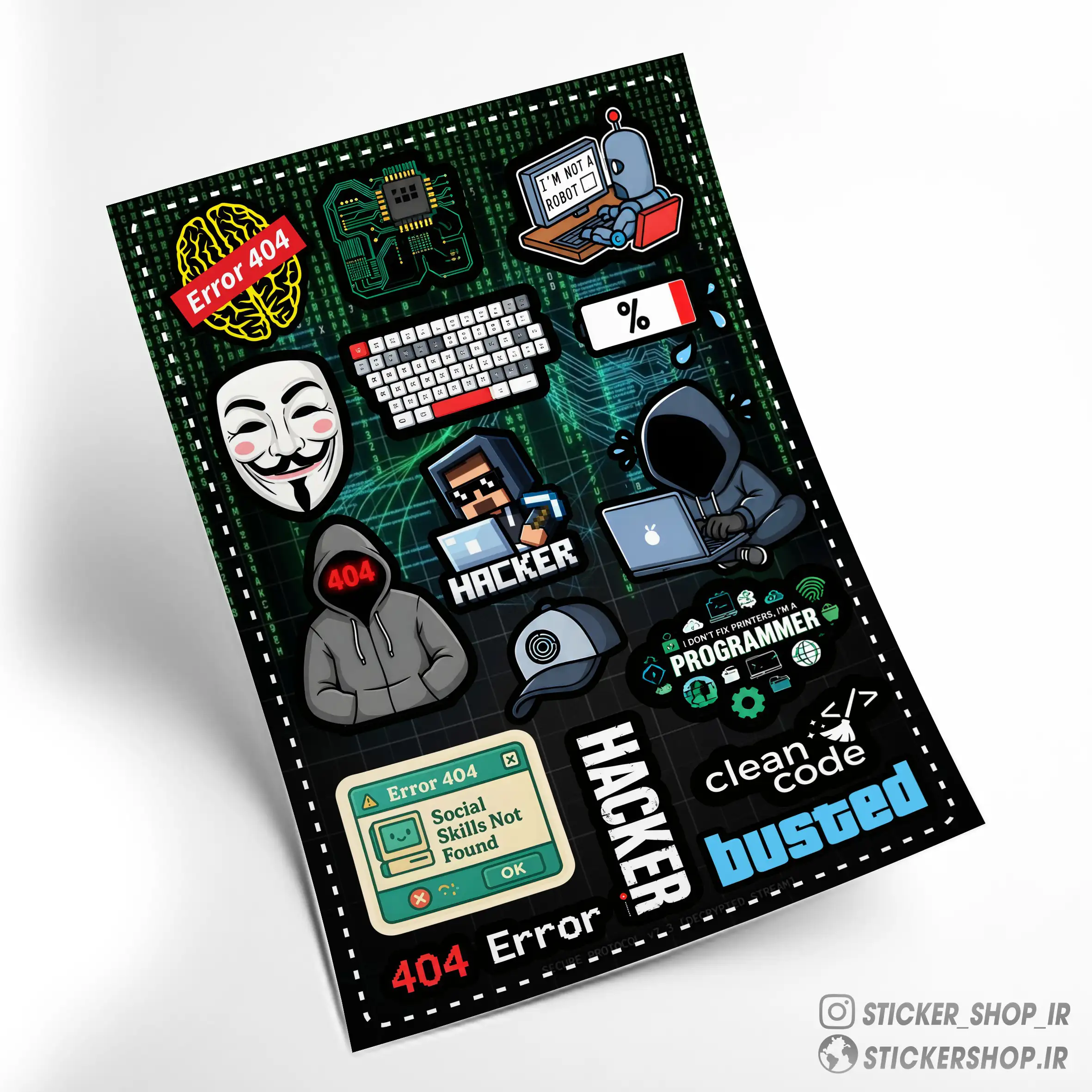 پک استیکرطرح0121HACKER - استیکرشاپ
